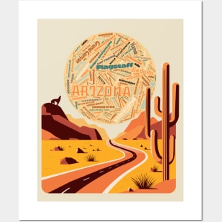 Arizona Landscape Word Art Posters and Art